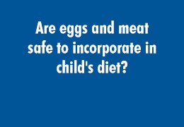 Are eggs and meat safe to incorporate in child's diet?